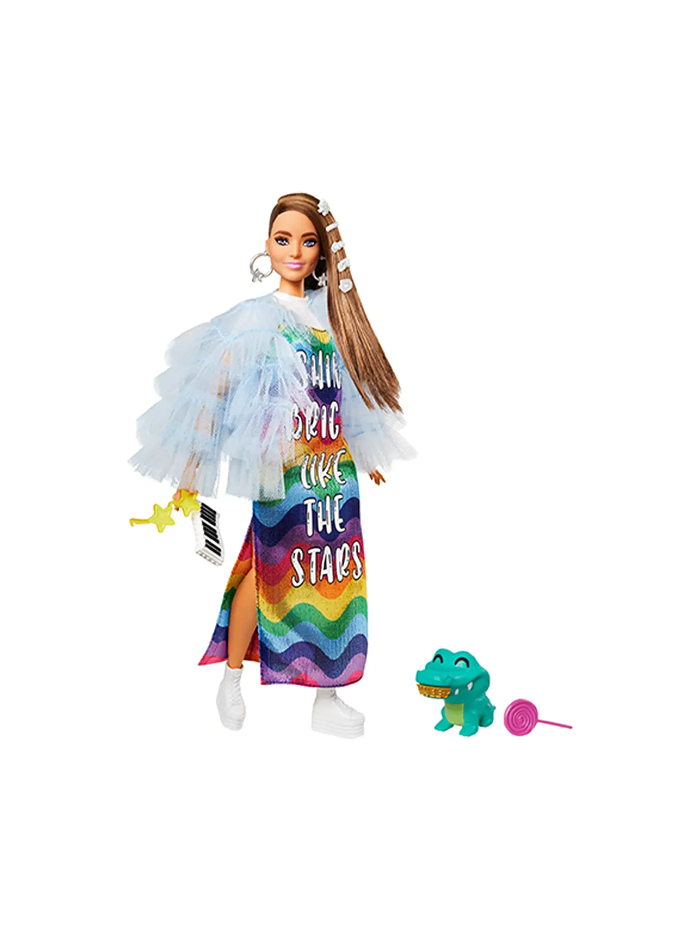 MATTEL | Barbie Extra Puppe im Regenbogenkleid | 
